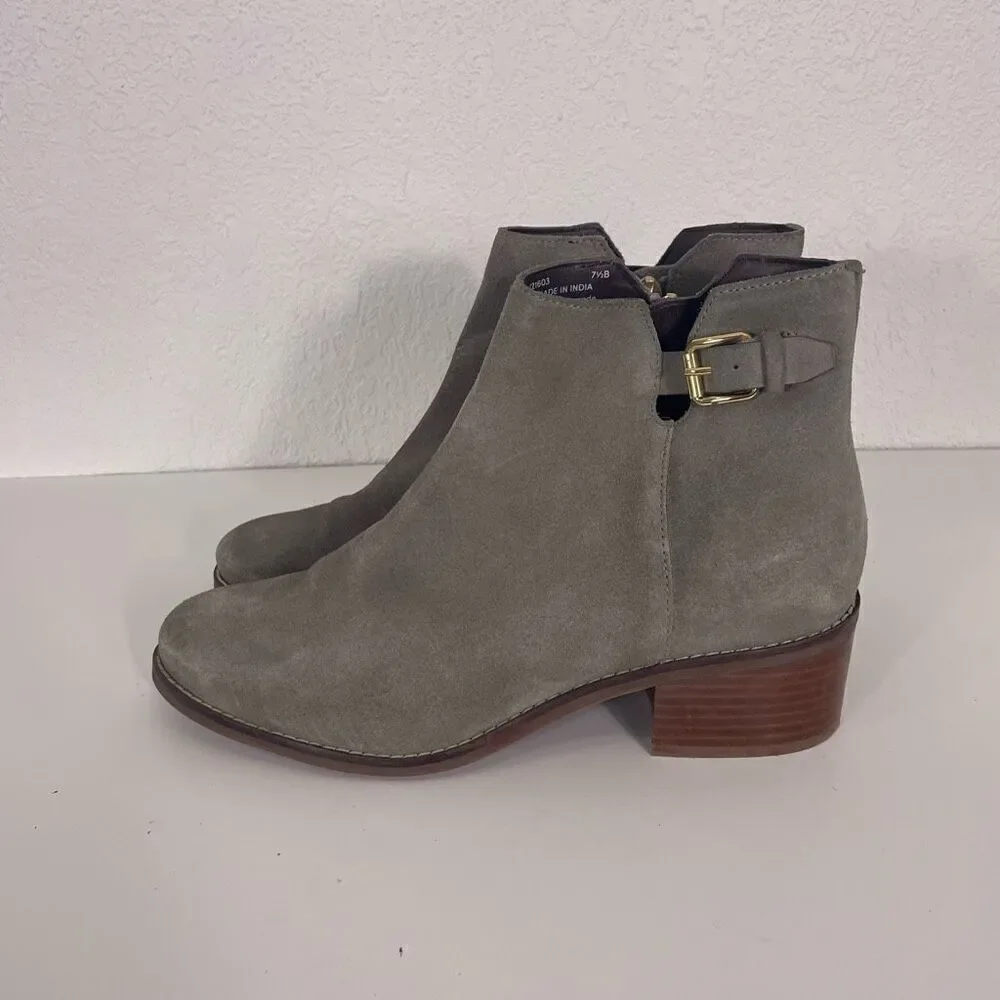 Cole‎ Haan Grey Suede Ankle Booties Size 7.5